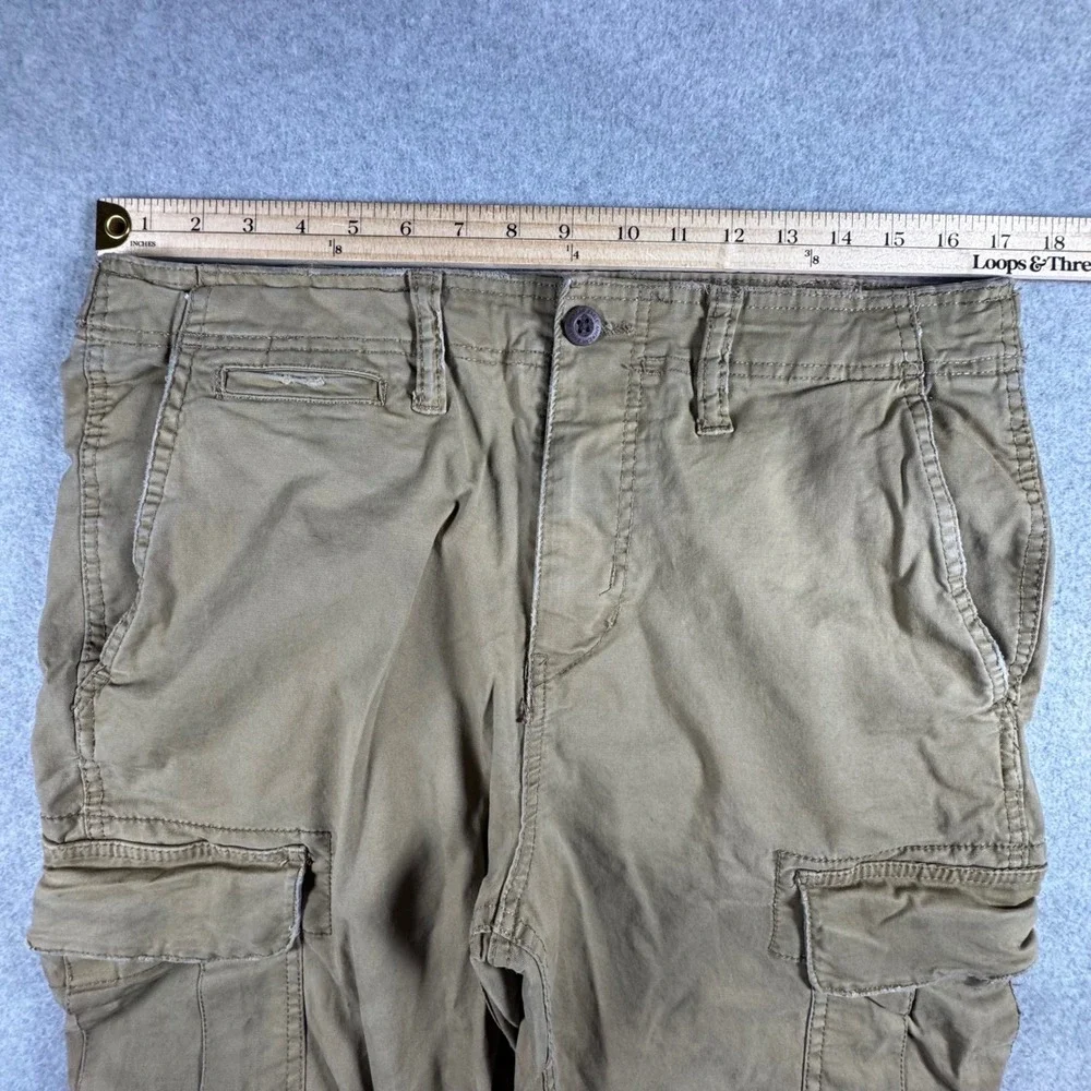 American Eagle Cargo Pants Mens 34x30 Olive Green Flex Straight Utility Gorpcore